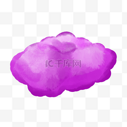 紫色简约渐变晕染云朵天气水彩可