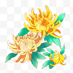 中国风菊花图片_中国风古风菊花描线描金