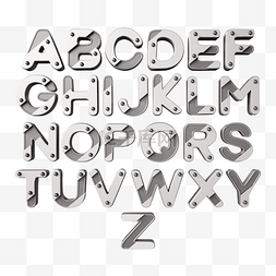 金属立体英文字母图片_复古机械英文字母