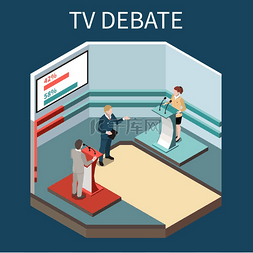 电视辩论等距背景与电视节目主持