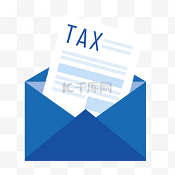 创意标志图片_创意税收图案信封里的账单
