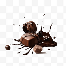 巧克力美味图片_美味卡通手绘零食巧克力块