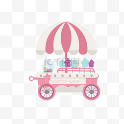 粉色棉花糖购物车