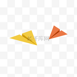 3D立体黄色纸飞机