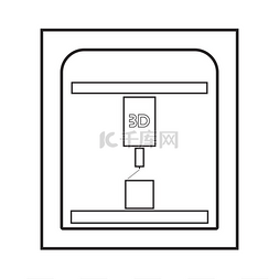 三维空间商务图片_3d 打印机图标。