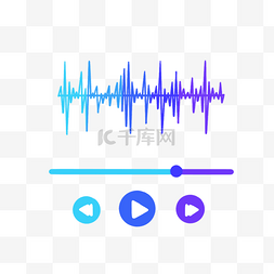 蓝色渐变音乐播放器