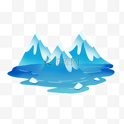 冰块图片_蓝色冰川融化