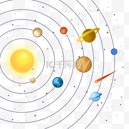 科技地球矢量素材图片_太阳系八大行星