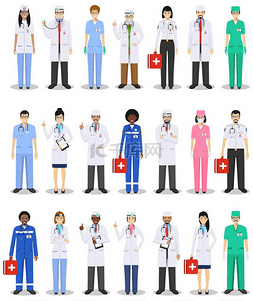 医学的概念。医生和护士在白色背