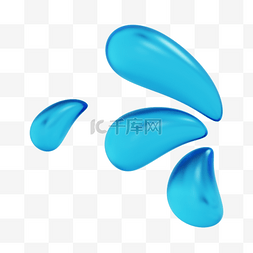 3DC4D立体蓝色水花