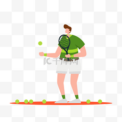 网球比赛运动概念插画网球运动员