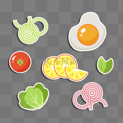 扁平蔬菜水果食物涂鸦