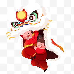 春节舞狮喜庆素材图片_虎年腾空新年舞狮活动习俗