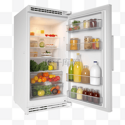 电冰箱插画图片_卡通手绘家电冰箱