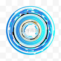 圆形蓝色科技边框图片_蓝色科技未来圆环边框时空隧道