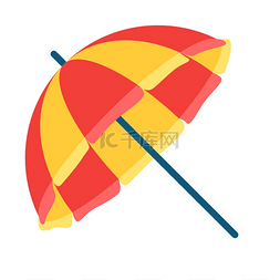 插图度假图片_沙滩遮阳伞的插图。
