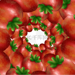 红色水果隧道边框