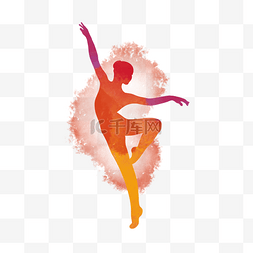 芭蕾舞蹈人物图片_三八妇女节水彩人物剪影