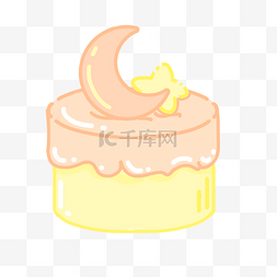 生日 黄粉色系 卡通 蛋糕 png