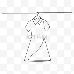 线条画日常用品女士连衣裙