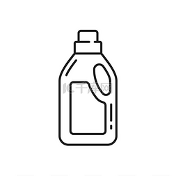 口腔抗菌图片_塑料瓶的液体洗涤剂隔离细线图标