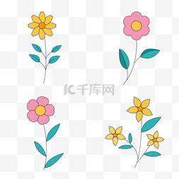 卡通春天花朵剪贴画粉色花朵