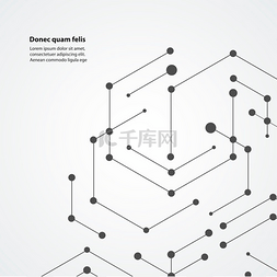 连接的几何图片_矢量六边形连接和社交网络线条和