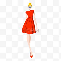 红裙子时装模特