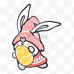粉色复活节可爱卡通兔子