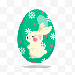 复活节兔子花纹绿色彩蛋
