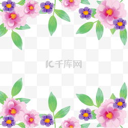 粉色花卉鲜花边框