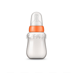 婴儿的喂养图片_带盖隔离的婴儿奶瓶。