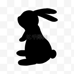 兔子剪影抬头卡通