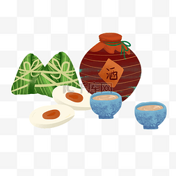 端午节粽子和米酒
