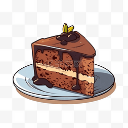 巧克力蛋糕扁平卡通免抠图素材