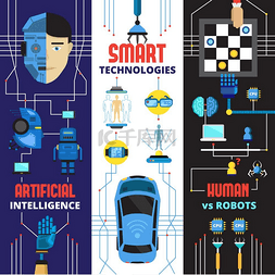智能垂直横幅套装人工智能垂直横