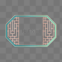 窗户框素材图片_中国风复古立体金边浮雕窗户边框