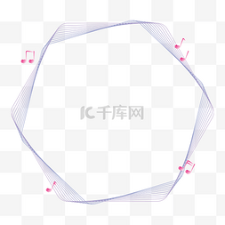 爱心紫色图片_简约爱心音符线谱边框