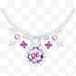 珠宝项链图片_紫色写实的婚礼珠宝宝石项链
