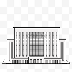 酒店别墅建筑图片_黑白办公大厦建筑剪贴画