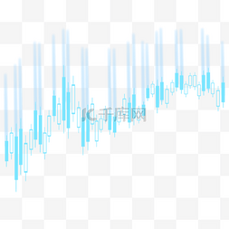 股票蓝色图片_股票k线图上升趋势交易投资蓝色