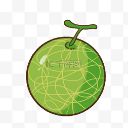 水果哈密瓜绿色可爱圆形