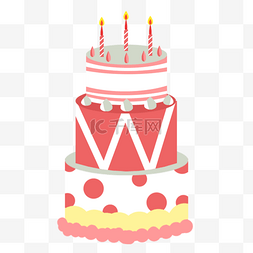 美味三层生日蛋糕卡通贴画