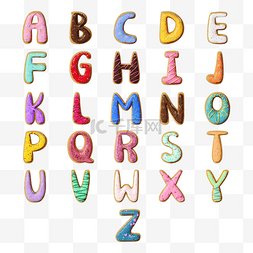 立体字母图片_立体甜甜圈英文字母