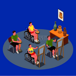 轮椅设计图片_全纳教育组合与坐在轮椅上的人一