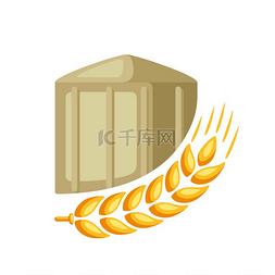 建筑地区图片_有成熟麦穗的粮仓的例证。