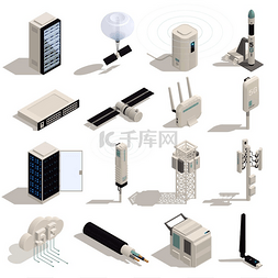 5g插图图片_现代互联网 5g 通信技术等距集，