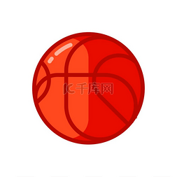 平面样式的红色篮球图标。