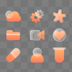 七夕图片_橙色环保互联网毛玻璃半透明图标
