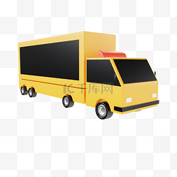 3DC4D立体运输工具黄色货车